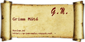 Grimm Máté névjegykártya